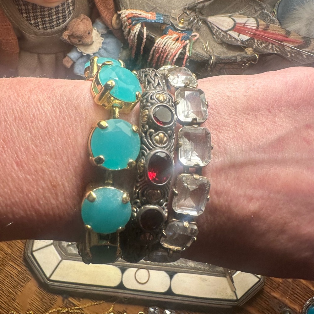 Turquoise colored gold tone J. Crew braclet